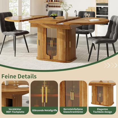 Ausziehbarer Esstisch Walnut – 118-158 cm, Platz für 6 Personen