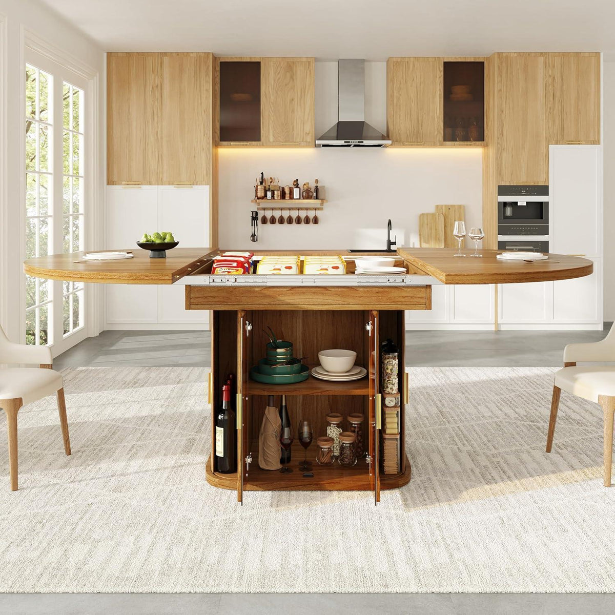 Ausziehbarer Esstisch Walnut – 118-158 cm, Platz für 6 Personen