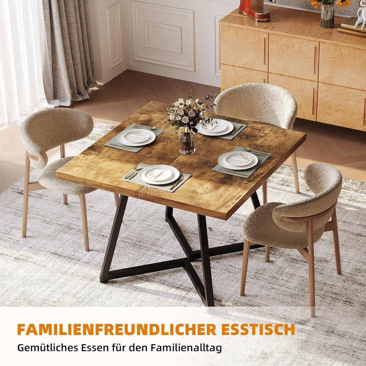 Kleiner Esstisch Holz 80x80 – Quadratischer Küchentisch für 4 Personen
