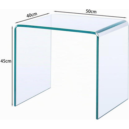 Moderner Glastisch U-Form – Beistelltisch für Sofa & Bett