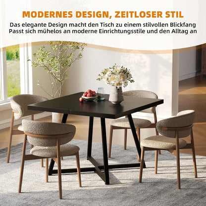 Kleiner Esstisch Holz 80x80 cm – Quadratischer Küchentisch Schwarz