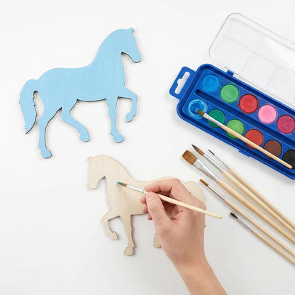 20 Holz Pferde zum Bemalen – Bastelset für DIY Deko & Geschenke