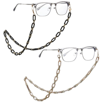 2x Acryl Brillenkette – Retro Sonnenbrillenband & Maskenhalter