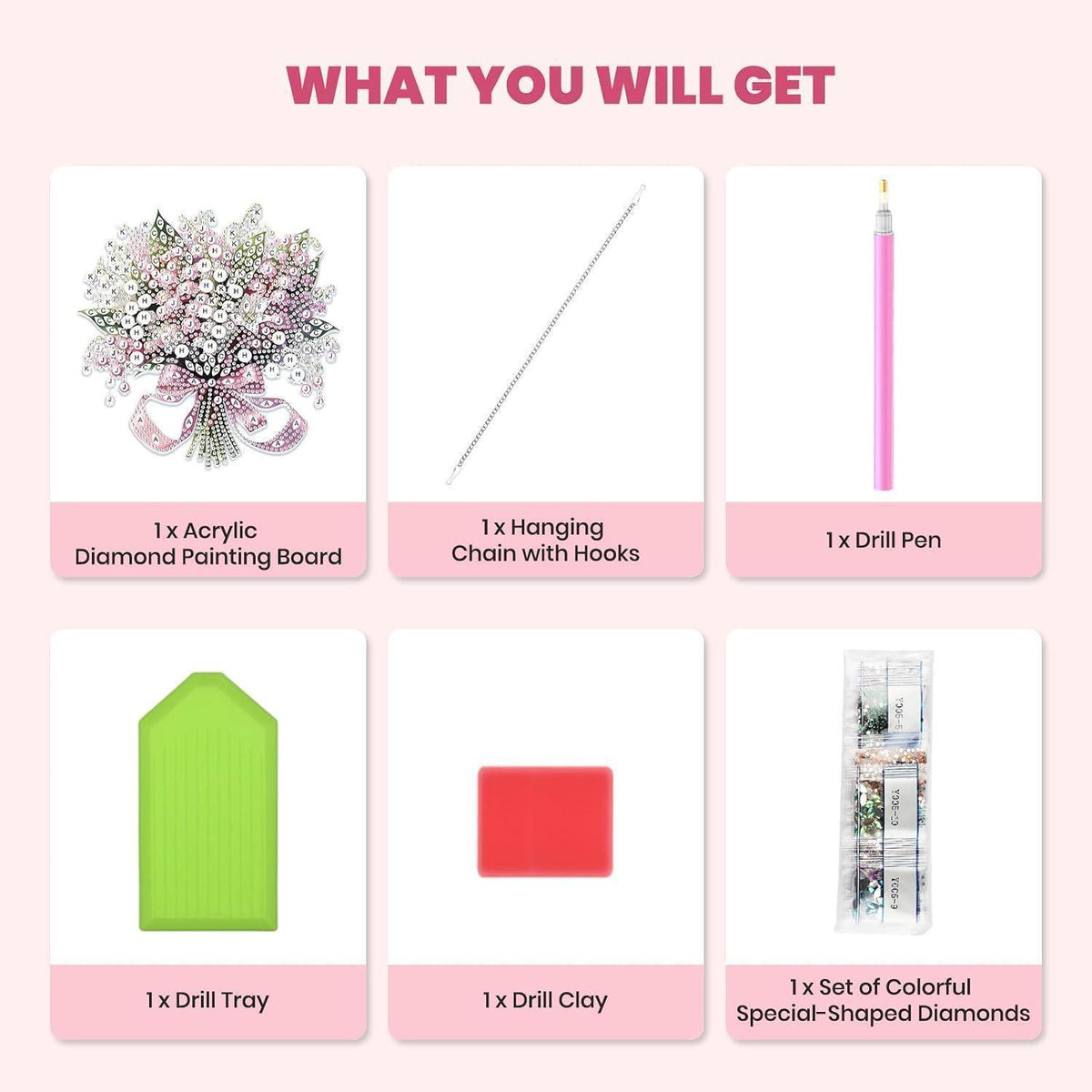 Diamantmalerei Maiglöckchen Blumen Bild Hängedeko DIY Set