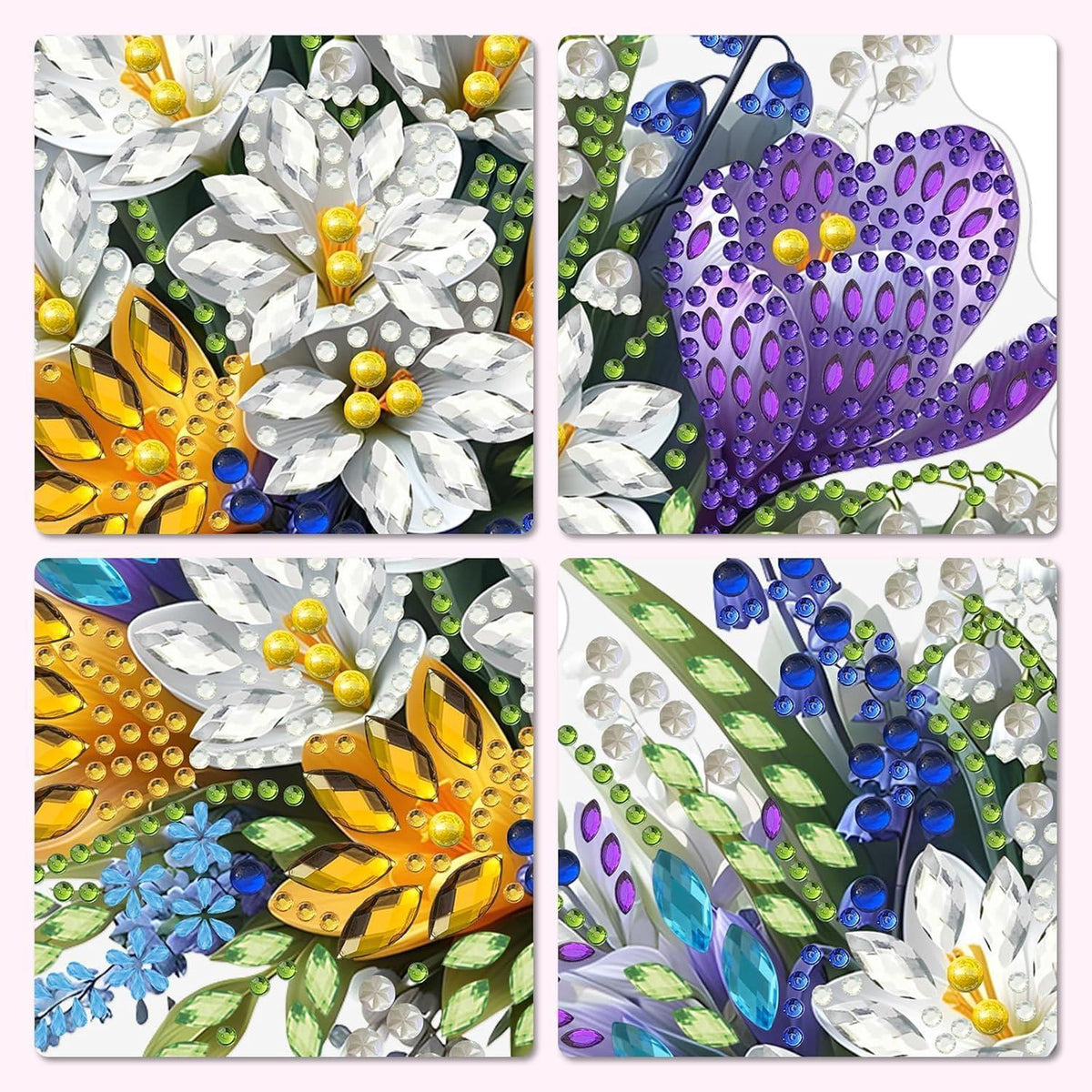 Diamantmalerei Krokus Blumenstrauß – DIY Fensterbild & Wanddeko
