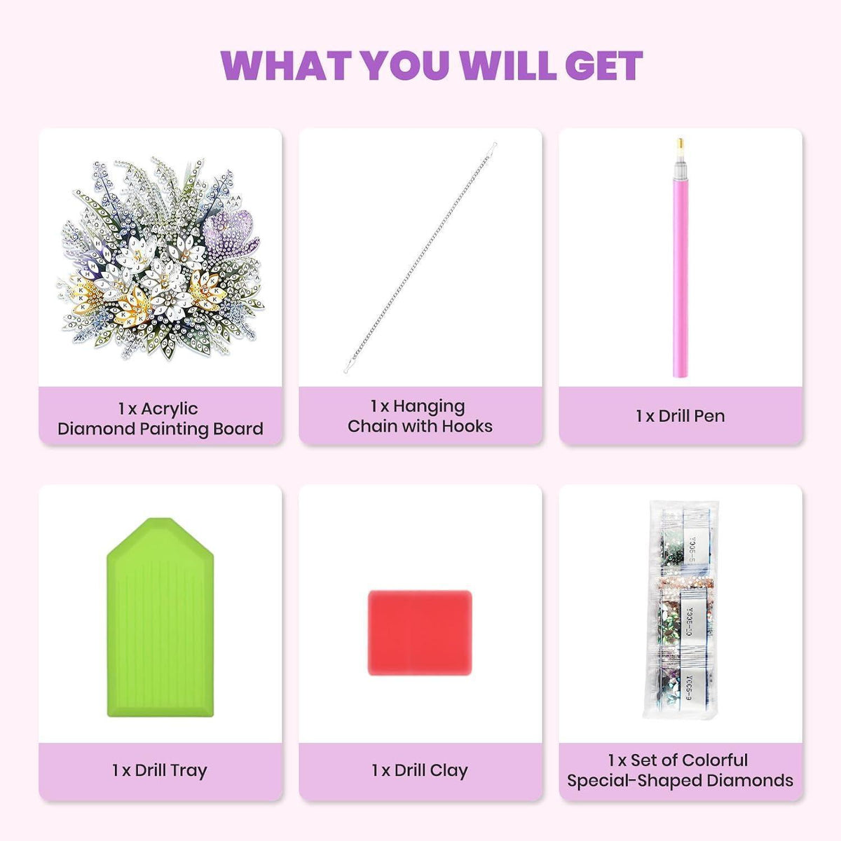 Diamantmalerei Krokus Blumenstrauß – DIY Fensterbild & Wanddeko