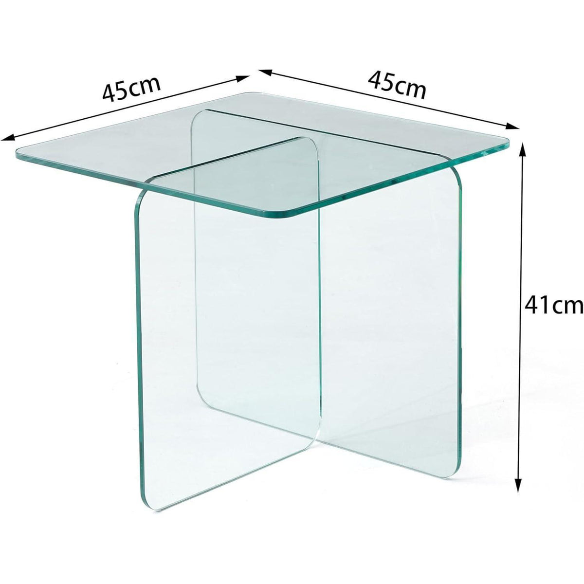 Beistelltisch Glas Braun Getönt Modern 45x41cm
