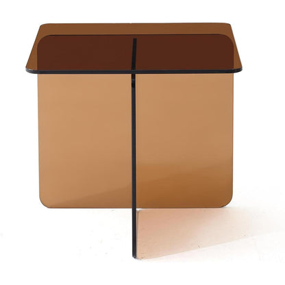 Beistelltisch Gehärtetes Glas Braun Modern 45x45x41cm