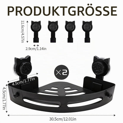 Duschablage Eckregal ohne Bohren – 2er Set Schwarz