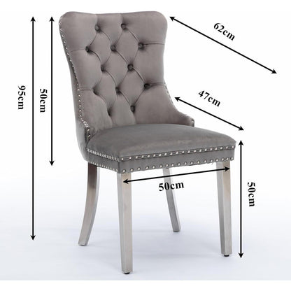 Esszimmerstühle Set 4 Grau & Chrom – Gepolstert & Robust