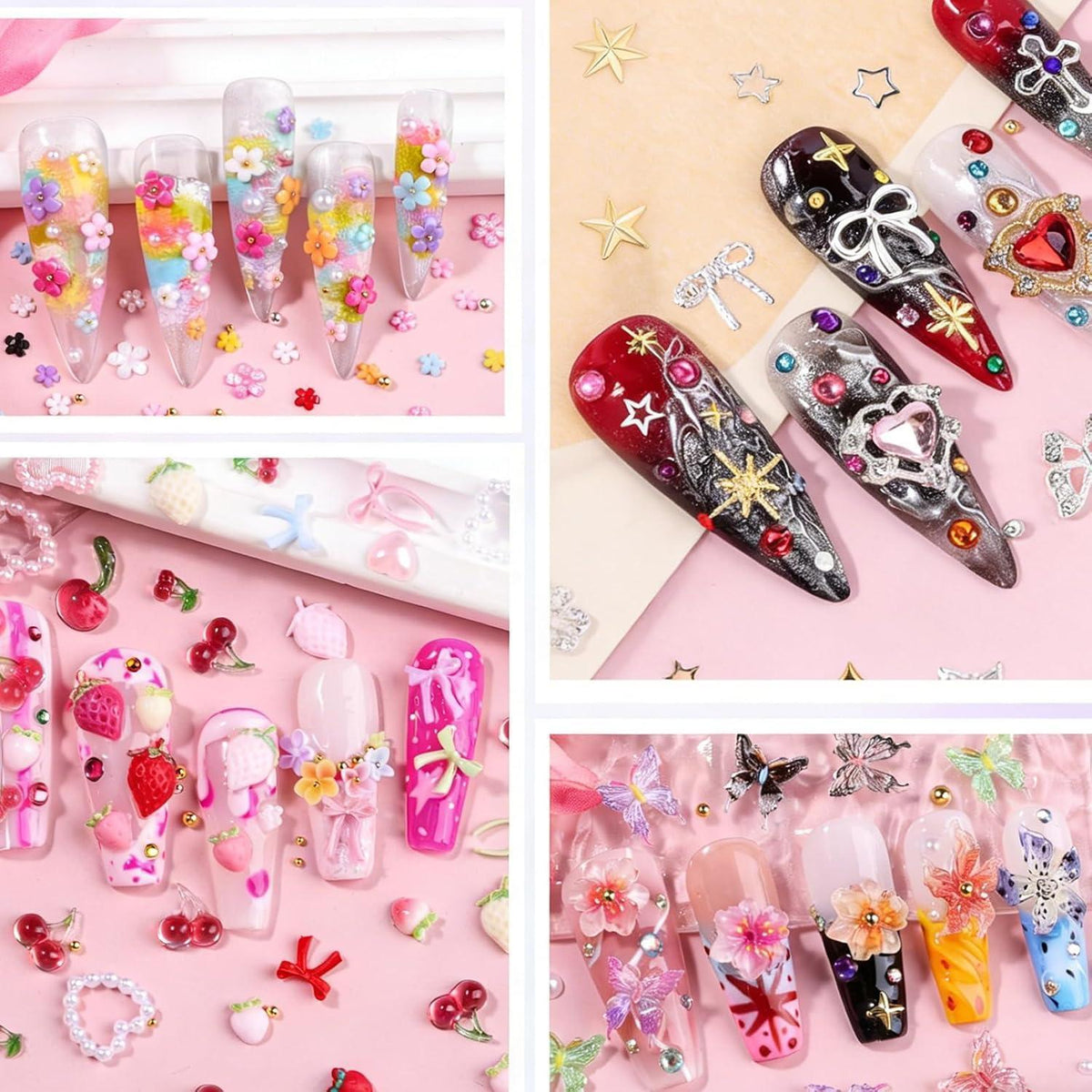 6000+ Nail Art Charms Set mit Strasssteinen & Zubehör
