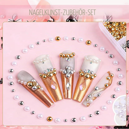 6000+ Nail Art Charms Set mit Strasssteinen & Zubehör