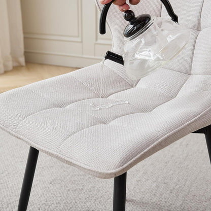 Modernes Esszimmer-Set mit Tisch (140x80cm) & 4 weißen Stühlen
