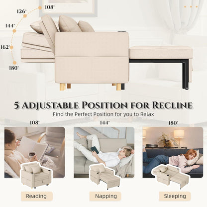 Extrabreites Schlafsofa 97cm mit Bettkasten & Verstelllehne