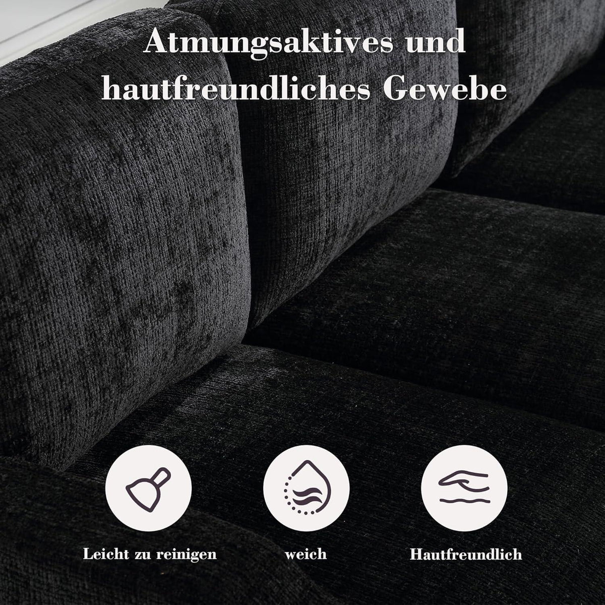 Ecksofa mit Schlaffunktion, 4-Sitzer, Dunkelgrün