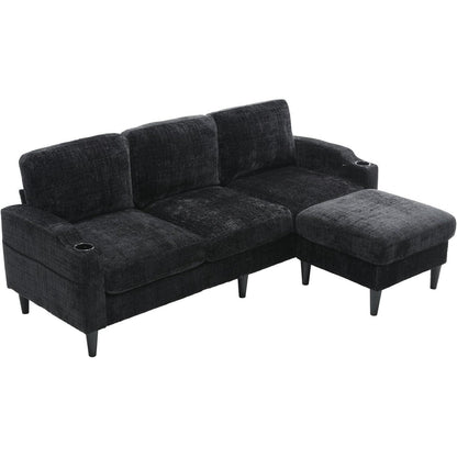Ecksofa mit Schlaffunktion, 4-Sitzer, Dunkelgrün