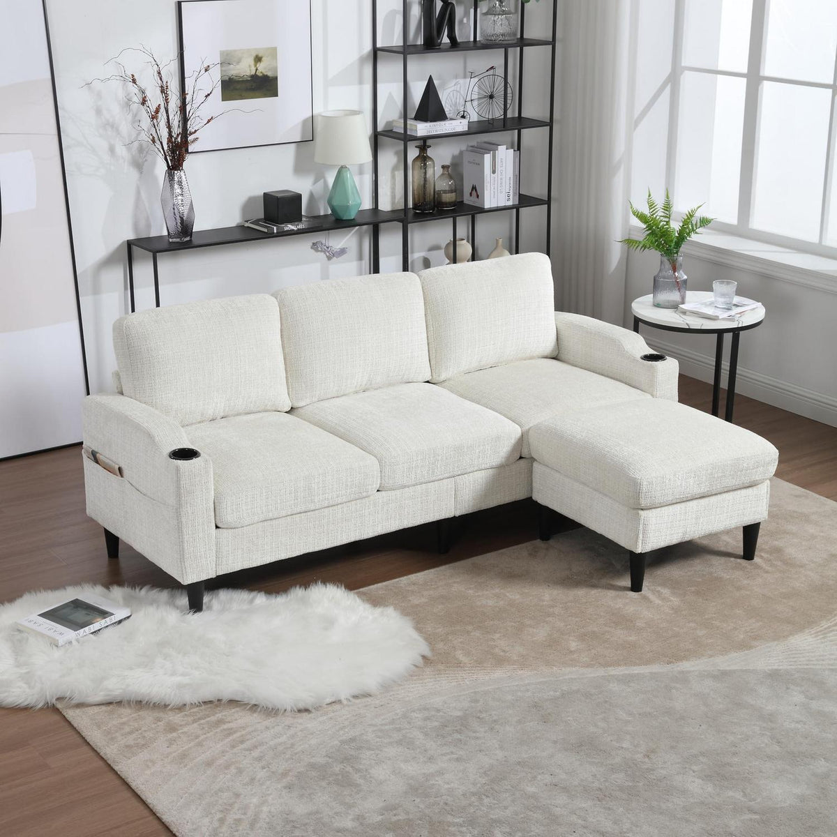 Ecksofa mit Schlaffunktion, 4-Sitzer, Gelb