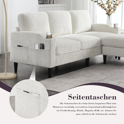 Ecksofa mit Schlaffunktion, 4-Sitzer, Gelb