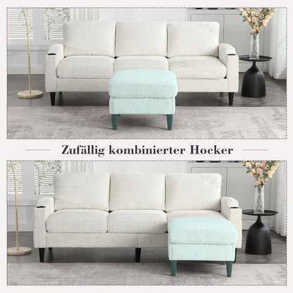 Ecksofa mit Schlaffunktion, 4-Sitzer, Gelb
