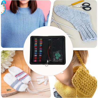 Austauschbares Rundstricknadeln Set mit Zubehör für Strickprojekte