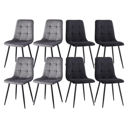 8 Esszimmerstühle Modern Grau & Schwarz, Gepolstert