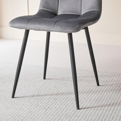 8 Esszimmerstühle Modern Grau & Schwarz, Gepolstert