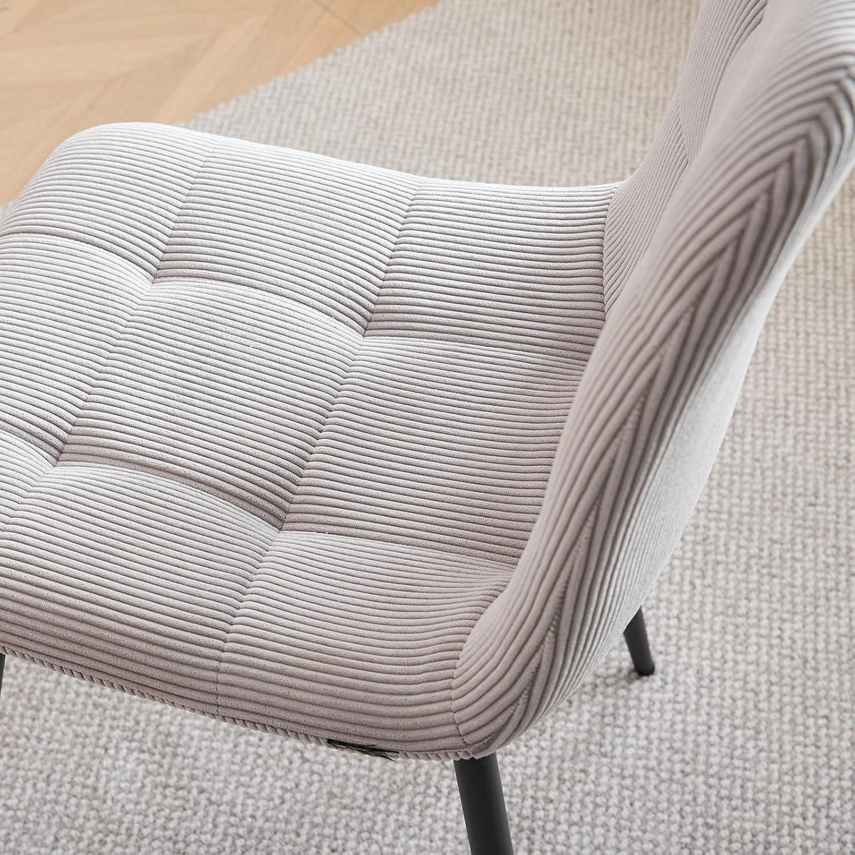 8 Esszimmerstühle Modern Grau & Hellgrau, Gepolstert