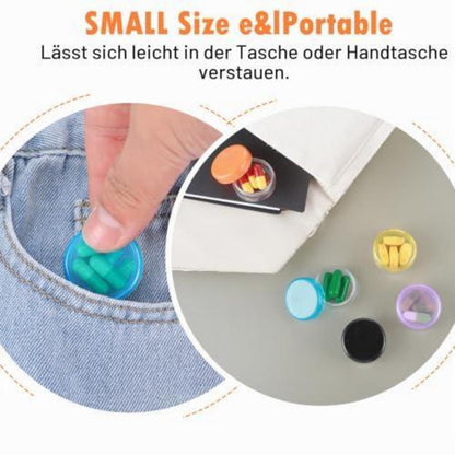 Kleine Pillendose 6er Set - Tragbare Tablettenbox für Unterwegs
