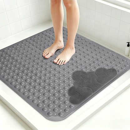 Rutschfeste Duschmatte 80x80 cm | TPE Massage Matte mit Saugnäpfen