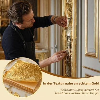 200 Blatt Blattgold Imitation – Goldfolie zum Basteln & Dekorieren