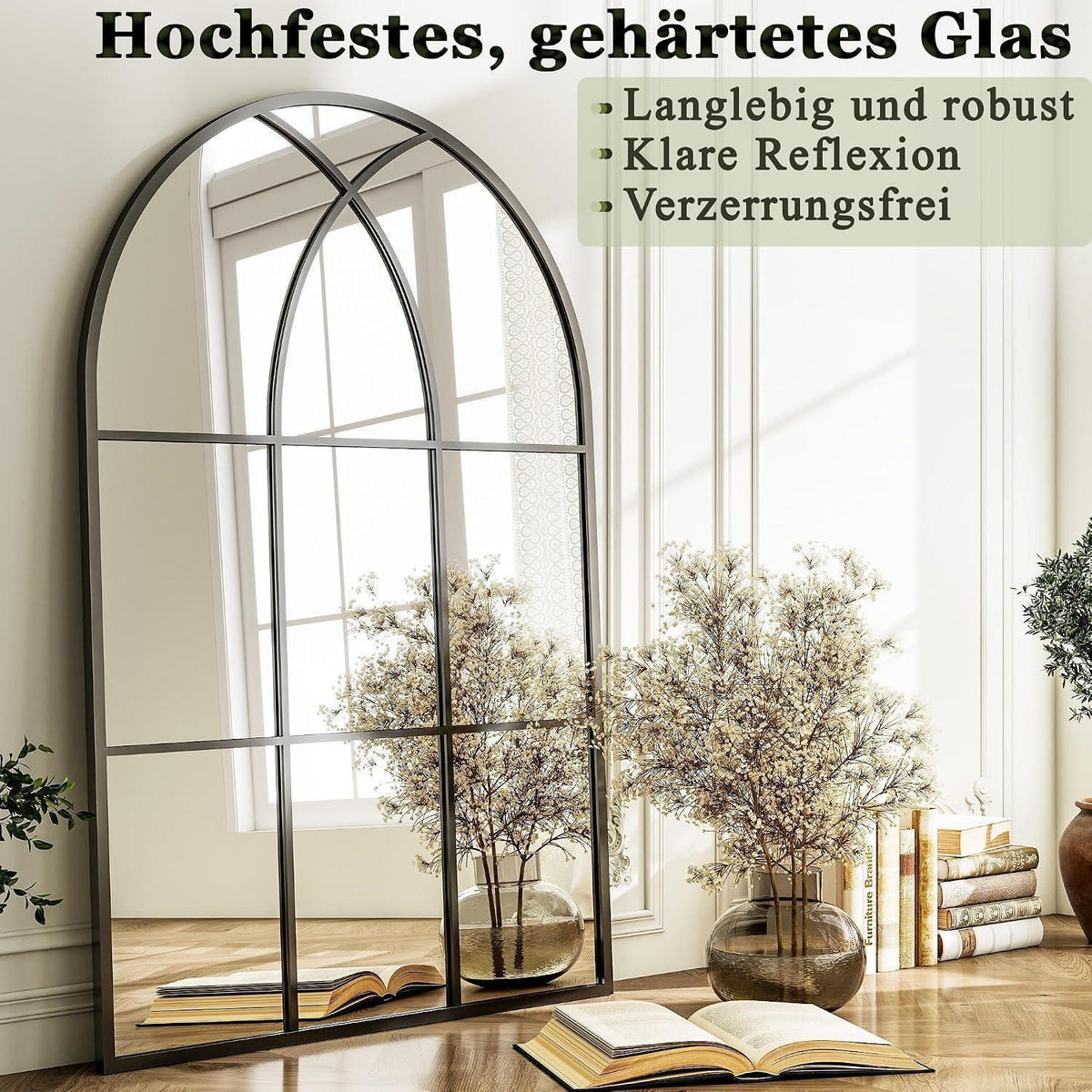 Wandspiegel Fischgrät, Schwarz 75x100 cm | Dekorative Spiegel