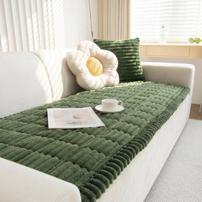 Dicker Sofaüberzug Grasgrün 70x150cm - Rutschfest & Weich