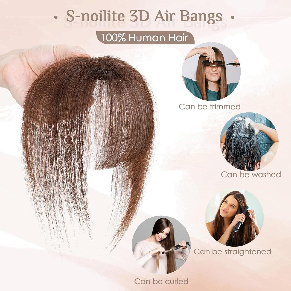Clip-in Pony Echthaar 360° Abdeckung Dunkelbraun #2