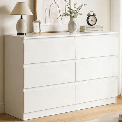 Weisse Kommode mit 6 Schubladen – 120x40x75 cm