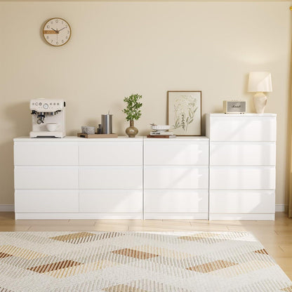 Weisse Kommode mit 6 Schubladen – 120x40x75 cm