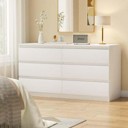 Weisse Kommode mit 6 Schubladen – 120x40x75 cm