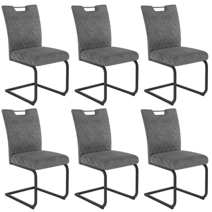 Schwingstuhl Set 2 Grau – Polsterstuhl mit Sitzkissen