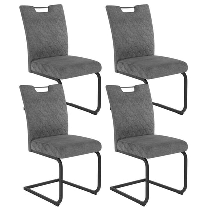 Schwingstuhl Set 2 Grau – Bequemer Esszimmerstuhl mit Sitzkissen