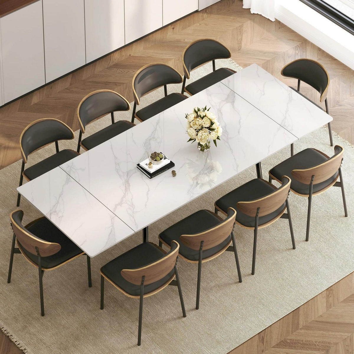 Essgruppe modern, ausziehbar (10 Stühle)