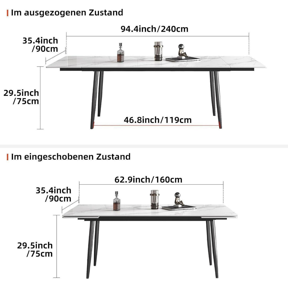 Essgruppe modern, ausziehbar (10 Stühle)