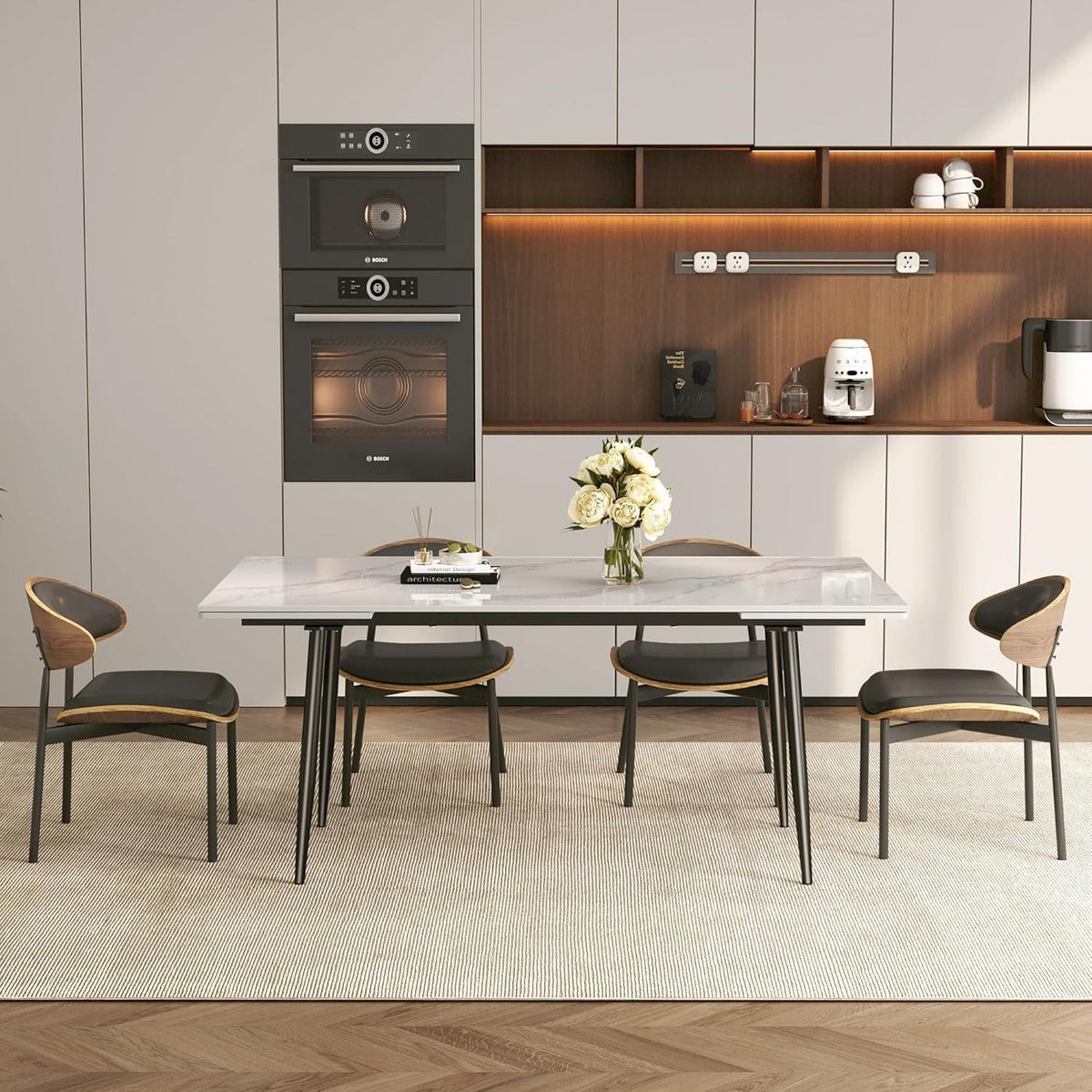 Essgruppe modern, ausziehbar (10 Stühle)