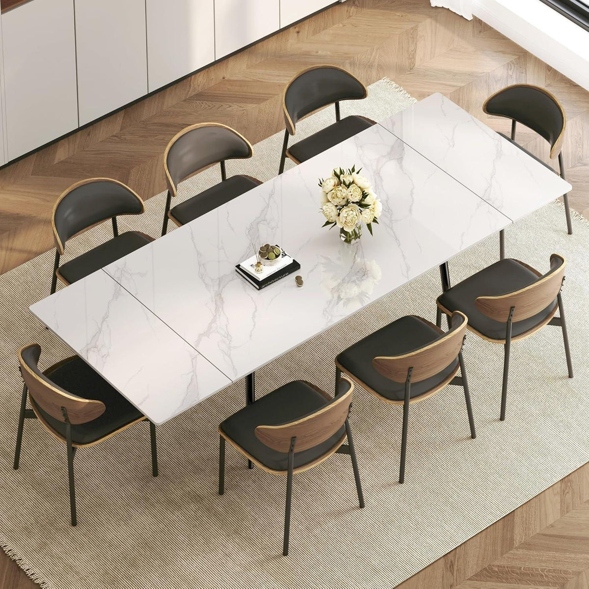 Essgruppe modern, ausziehbar (10 Stühle)