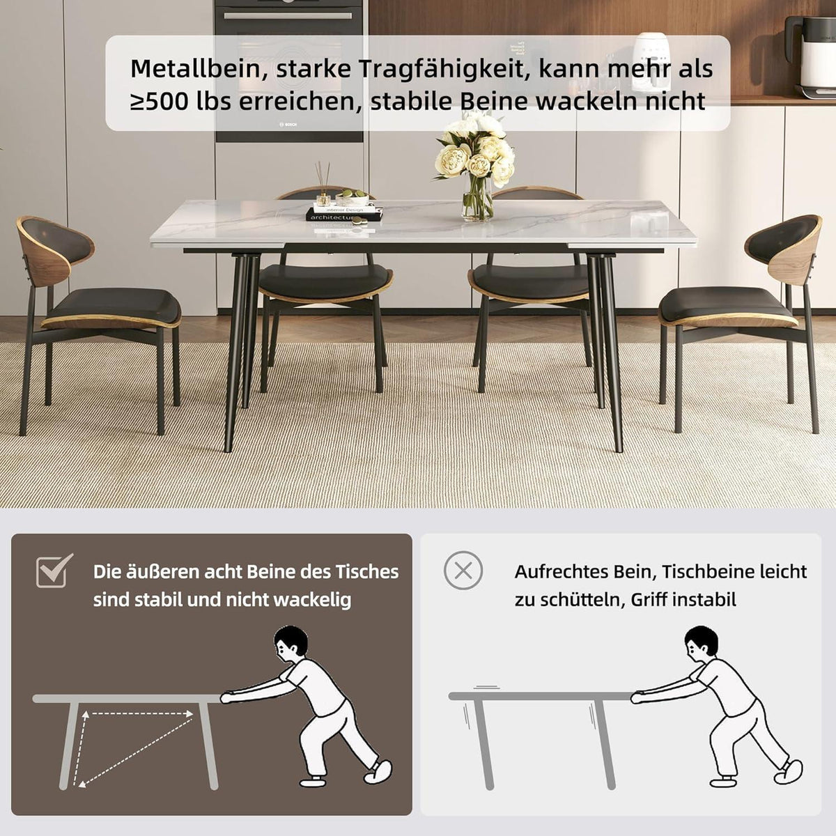 Essgruppe modern, ausziehbar (10 Stühle)