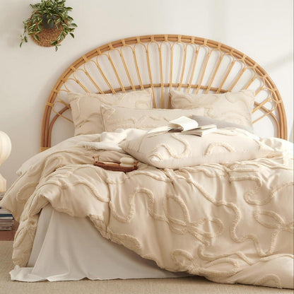 Bettwäsche-Set Boho Getuftet Beige 200x220cm