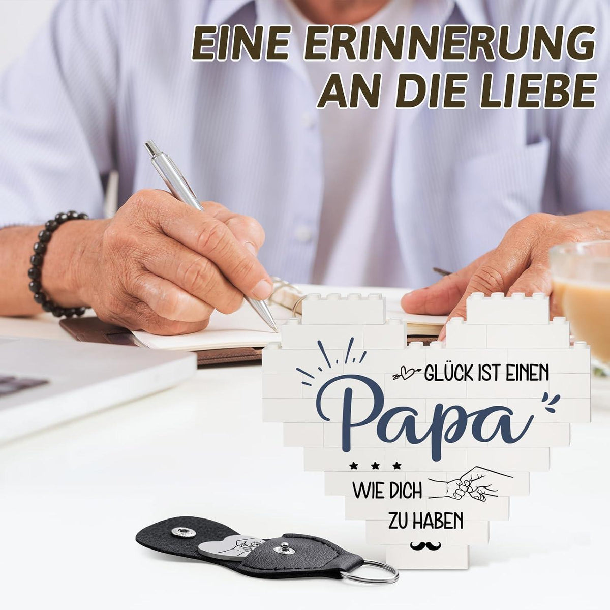 Geschenkset Papa: Herz & Schlüsselanhänger für Vatertag