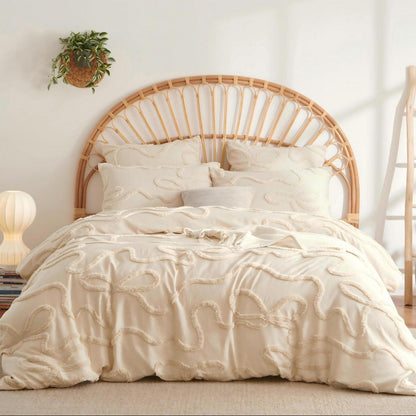 Boho Tufting Bettwäsche Set Beige 200x200cm