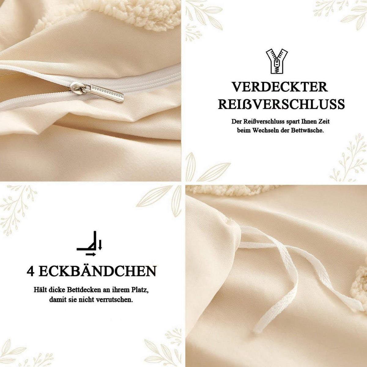 Boho Tufting Bettwäsche Set Beige 200x200cm