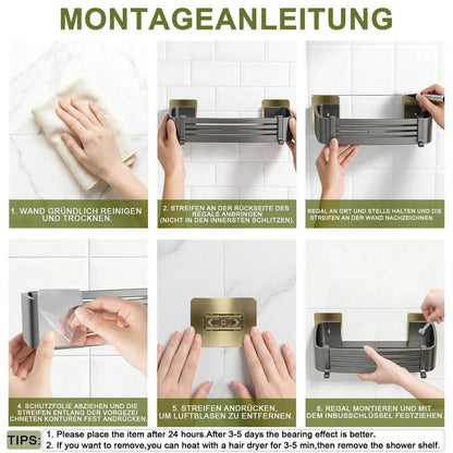 Duschablage ohne Bohren – Rostfreies Duschregal 2er-Set