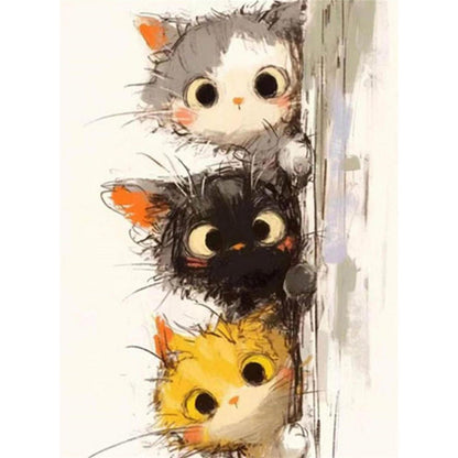 Malen nach Zahlen Katze – Peeking Kittens Trio Set