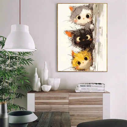 Malen nach Zahlen Katze – Peeking Kittens Trio Set